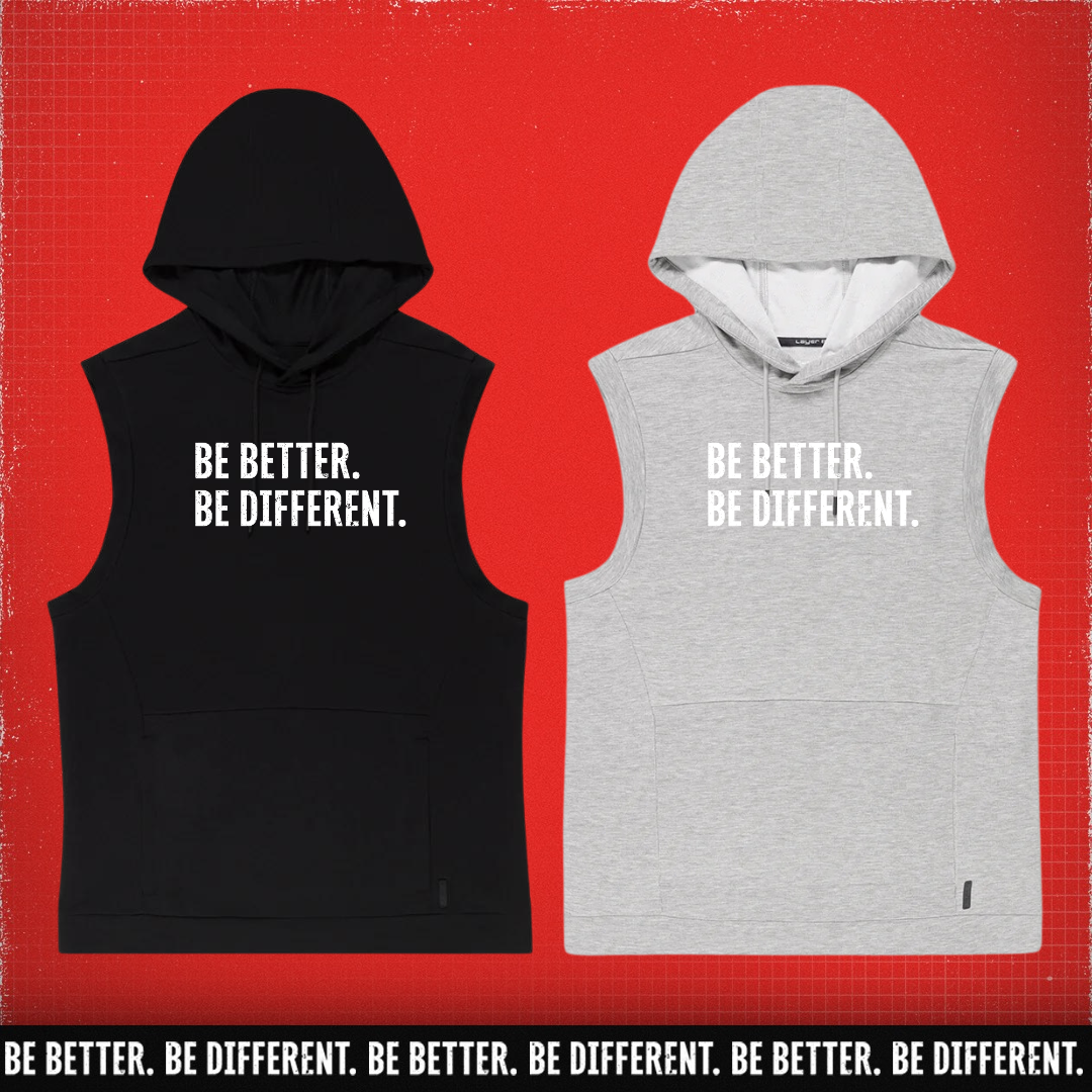 Classic Be Better. Be Different. Logo Sleeveless Hoodies